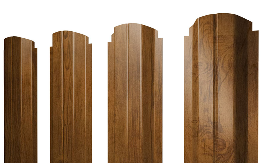 Штакетник П-образный В фигурный Print Premium Golden Wood