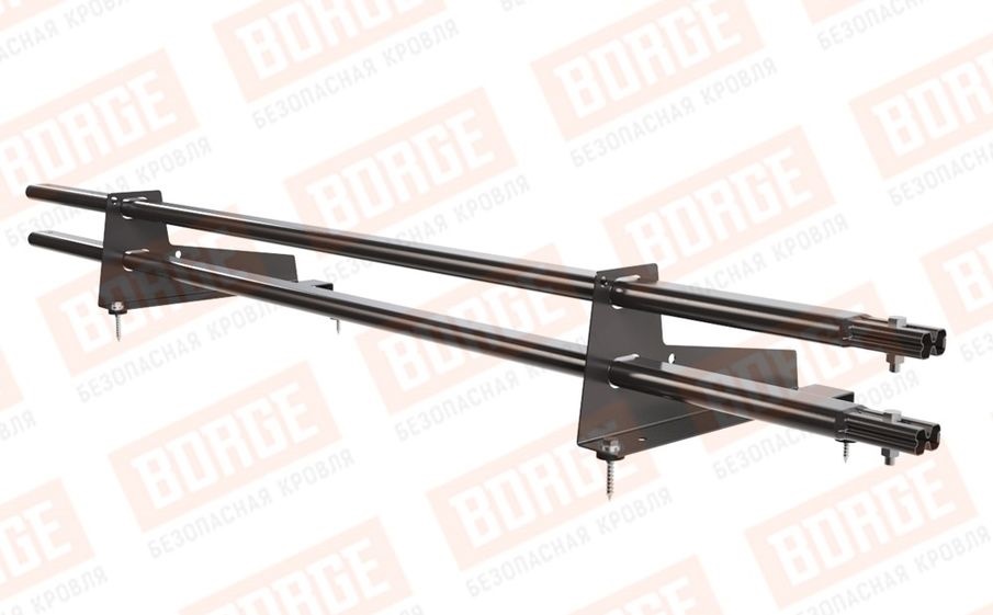 Снегозадержатель трубчатый Borge для металлочерепицы с высокой ступенькой 350 мм оцинкованный RR 32, 1,5 м