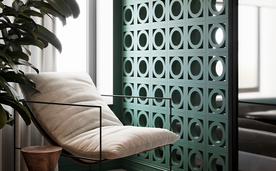 Декоративный бриз-блок Mesterra Cobogo 0101, под покраску, 250*250*70 мм