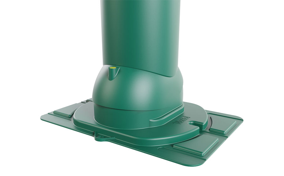 Роторная вентиляция Viotto с универсальным проходным элементом d=125 мм утепленная, RAL 6005 зеленый