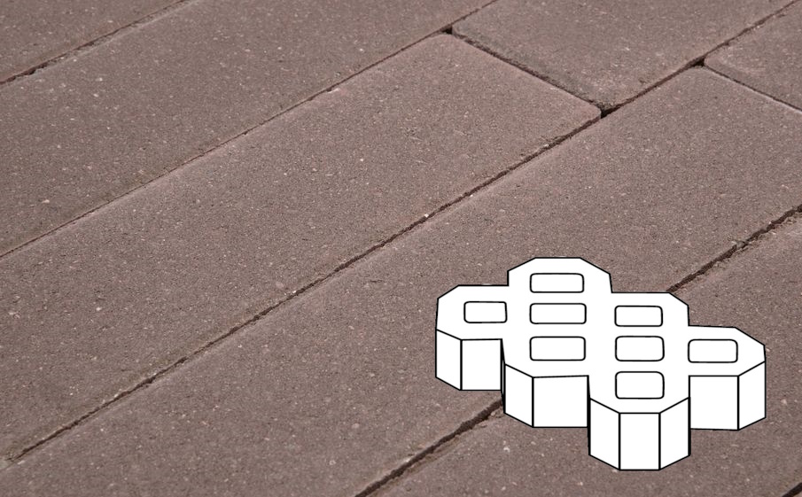 Плитка тротуарная Готика Profi, Экопарковка Б.6.ГР.10, коричневый, частичный прокрас, с/ц, 600*400*100 мм