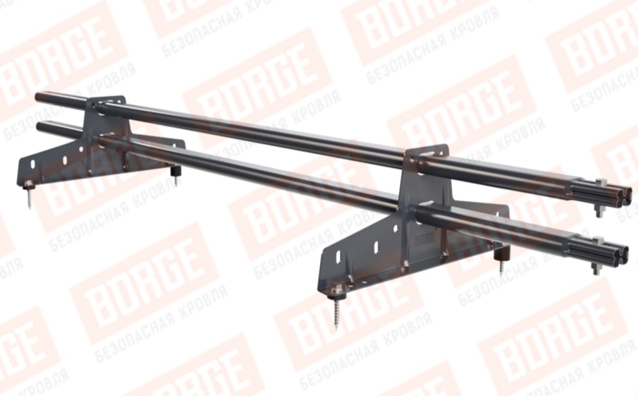 Снегозадержатель трубчатый Borge для кровли из металлочерепицы, профнастила, материалов на основе битума оцинкованный RAL 7024, 1,5 м