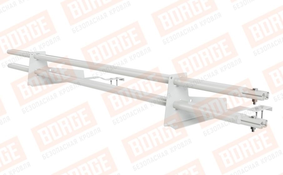 Снегозадержатель трубчатый Borge для черепичной кровли оцинкованный RAL 9003, 1,5 м