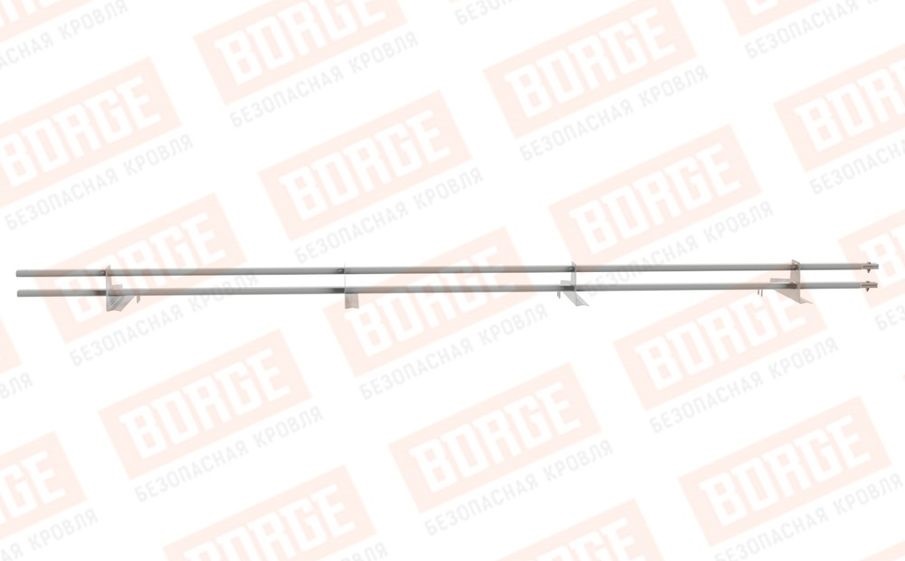 Снегозадержатель трубчатый Borge для черепичной кровли оцинкованный RAL 9006, 3 м