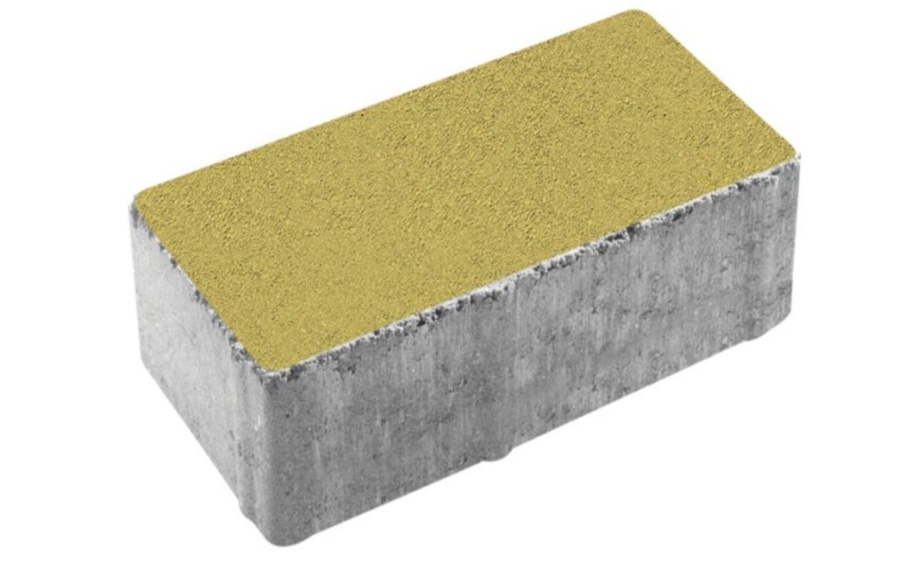 Плитка тротуарная Прямоугольник Б.2.П.8 стандарт гладкий желтый, 200*100*80 мм