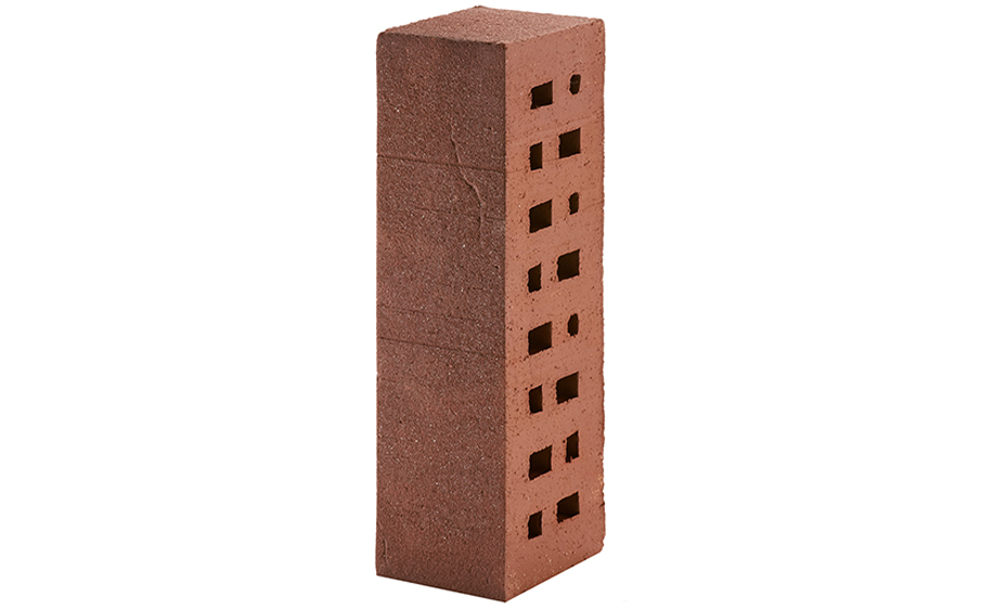 Кирпич клинкерный ЛСР Порту темно-красный с бордовым песком винтаж, 250*85*65 мм