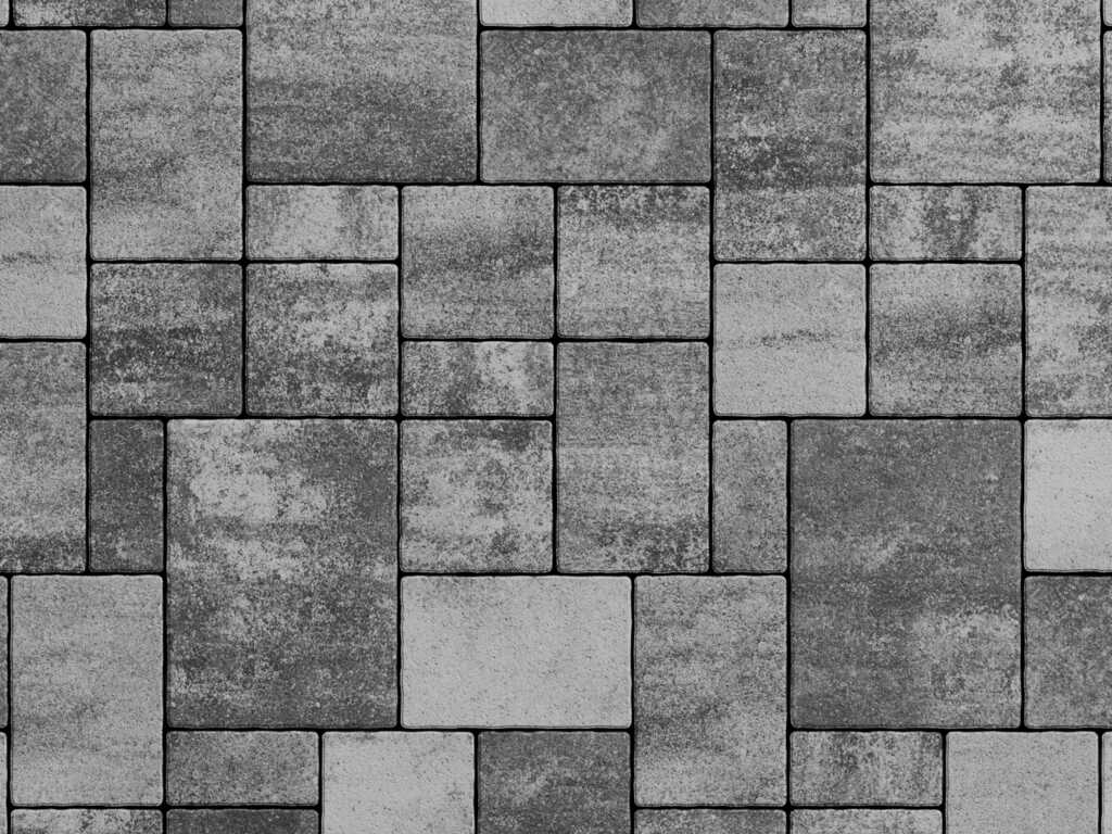 Плитка тротуарная Мюнхен Б.2.Фсм.6 листопад гладкий, антрацит, комплект 4 шт, толщина 60 мм