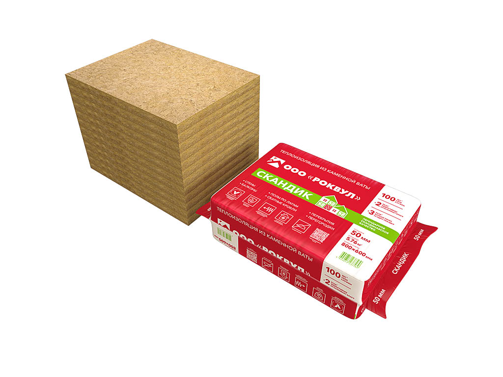 Утеплитель РОКВУЛ ЛАЙТ БАТТС СКАНДИК, 5 шт/уп, 1200*600*150 мм