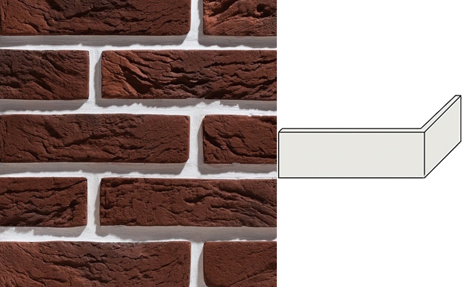 Декоративный кирпич Leonardo Stone угловой элемент Сен-Жермен 185/90*50*14 мм 747