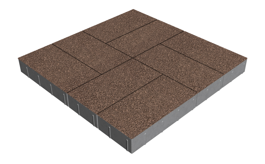 Плитка тротуарная SteinRus Грас Б.4.П.8, Antico, коричневый, 400*200*80 мм