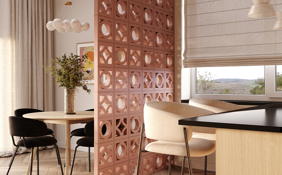 Декоративный бриз-блок Mesterra Cobogo 0101, под покраску, 250*250*70 мм