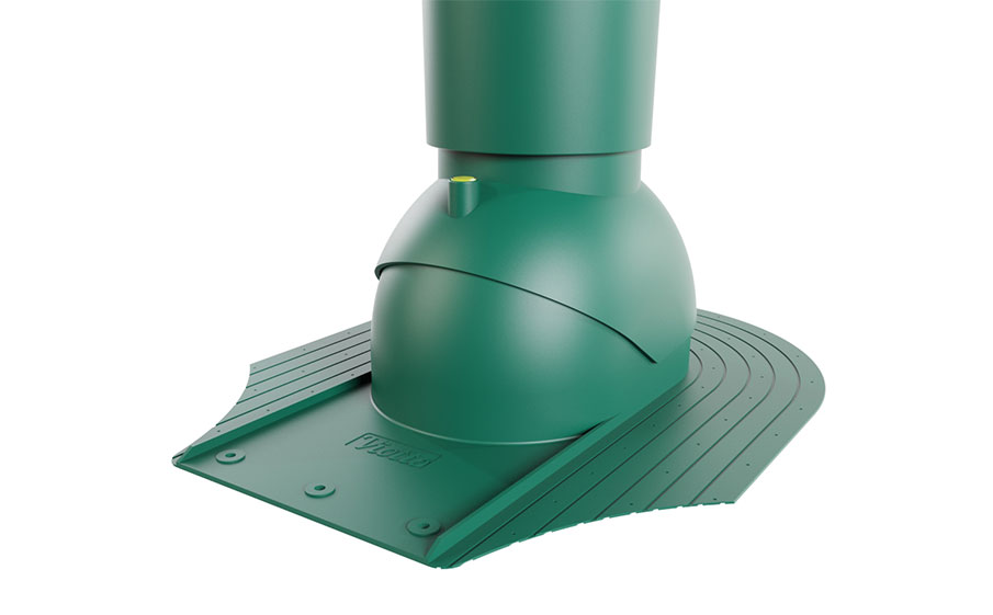 Труба вентиляционная Viotto для мягкой кровли при монтаже d=110 мм утепленная, RAL 6005 зеленый