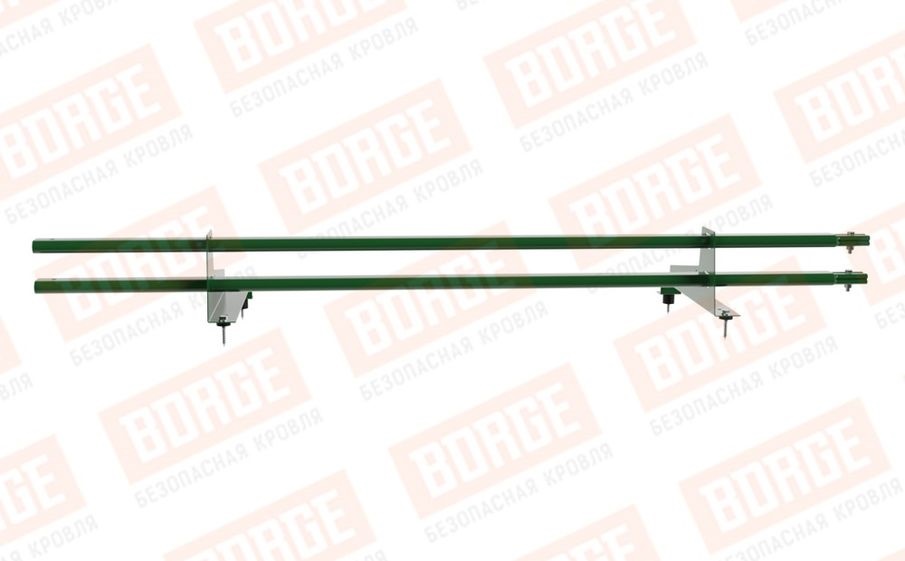 Снегозадержатель трубчатый Borge для металлочерепицы с высокой ступенькой 400 мм оцинкованный RAL 6002, 1,5 м