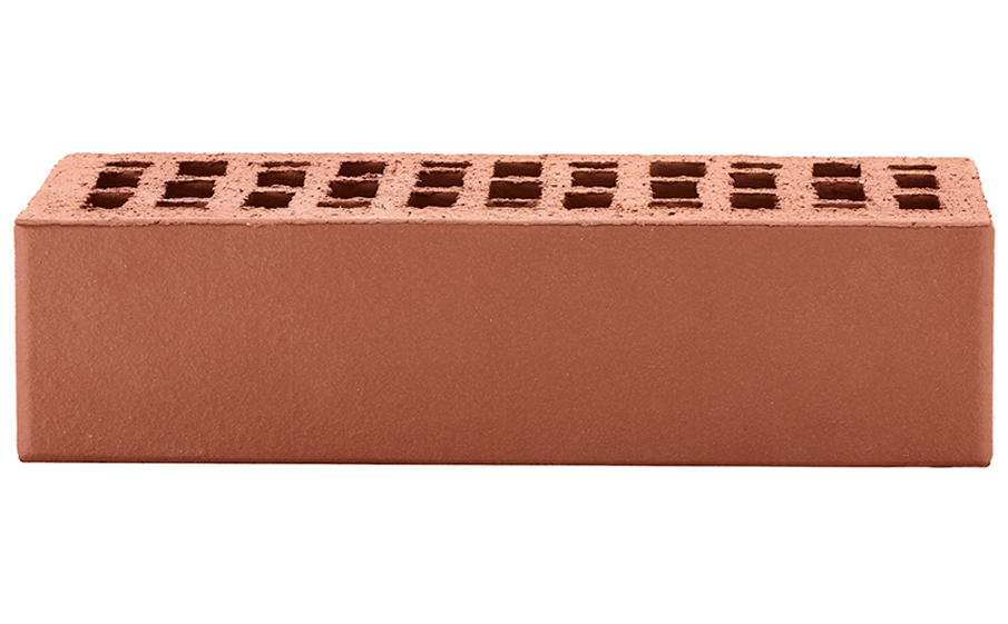 Кирпич облицовочный ЛСР темно-красный гладкий, утолщенные стенки, М175, 250*120*65 мм