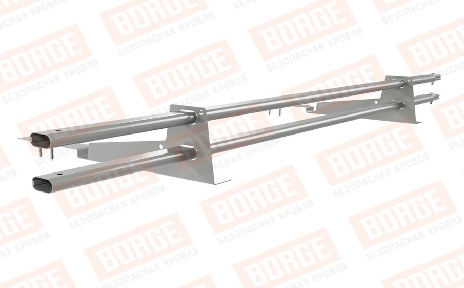 Снегозадержатель трубчатый Borge для кровли из композитной черепицы оцинкованный RAL 9006, 1,5 м