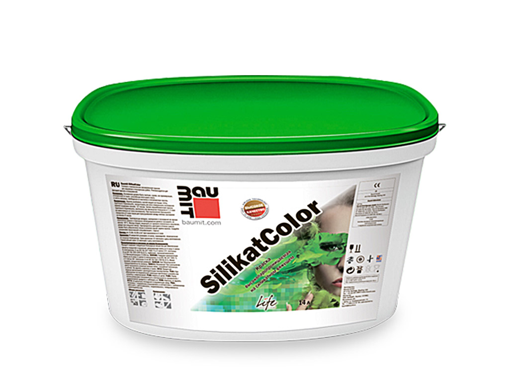 Фасадная силикатная краска Baumit SilikatColor, база, 14 л