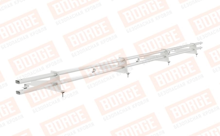 Снегозадержатель трубчатый Borge для металлочерепицы с высокой ступенькой 400 мм оцинкованный RAL 9003, 3 м