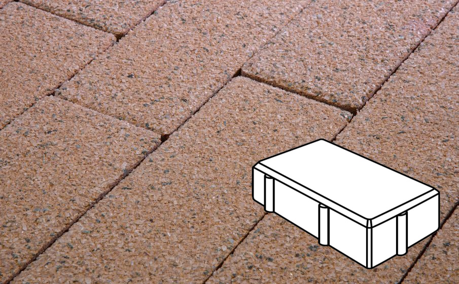 Плитка тротуарная Готика Premium Gold, Брусчатка Б.2.П.7, №4, 200*100*70 мм