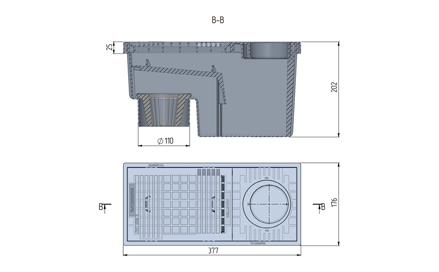 Ливнеприемник кровельный AQUASTOK Master класс A15