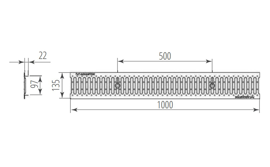 Решетка водоприемная штампованная стальная оцинкованная AQUASTOK Norma ECO 0,8 DN100 класс A15