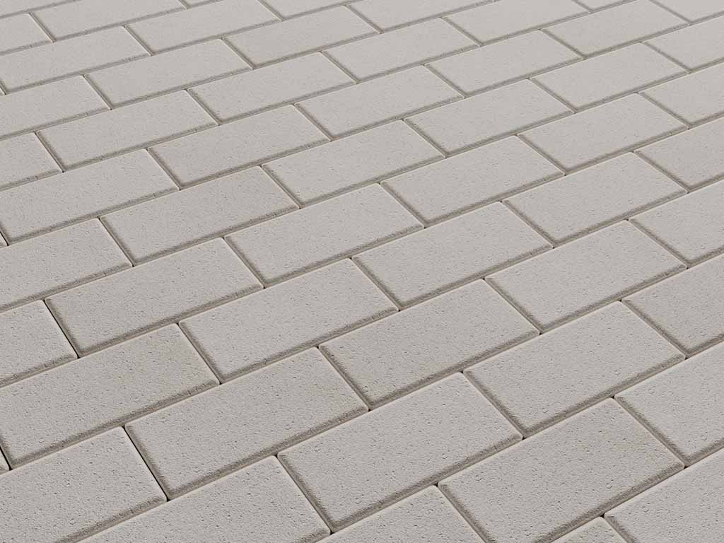 Плитка тротуарная Прямоугольник А.2.П.4 стандарт гладкий белый, 200*100*40 мм 