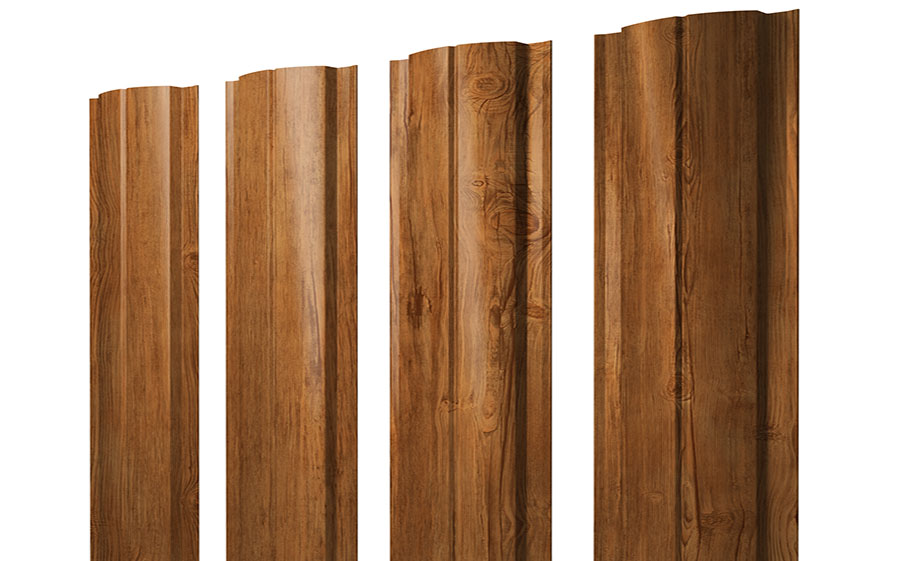Штакетник Полукруглый Slim Print Elite Golden Wood