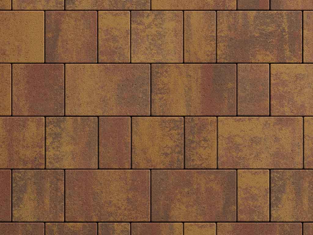 Плитка тротуарная Старый город Б.1.Фсм.8 листопад гладкий осень, комплект 3 шт, толщина 80 мм