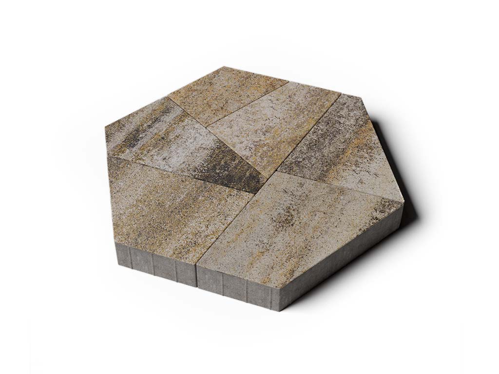 Плитка тротуарная Оригами Б.4.Фсм.8 искусственный камень базальт, комплект 6 шт, толщина 80 мм