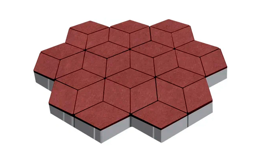 Плитка тротуарная SteinRus Полярная звезда Б.5.Ф.8 гладкая, красный, 200*200*80 мм