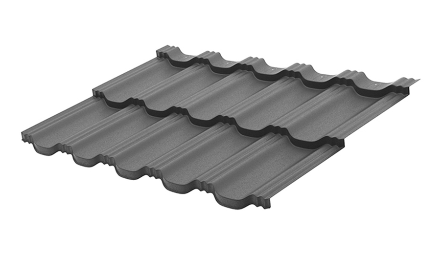 Металлочерепица Aquasystem Гетеборг GreenCoat Mica BT RAL 7024 MATT