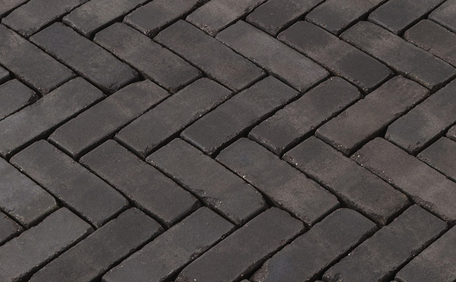 Клинкерная брусчатка ригельная Vandersanden Lucca Antica черный, 204*67*50 мм