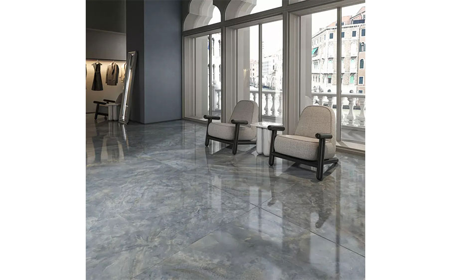 Керамогранит KERAMA MARAZZI Ониче голубой лаппатированный обрезной, 1195*600*9 мм