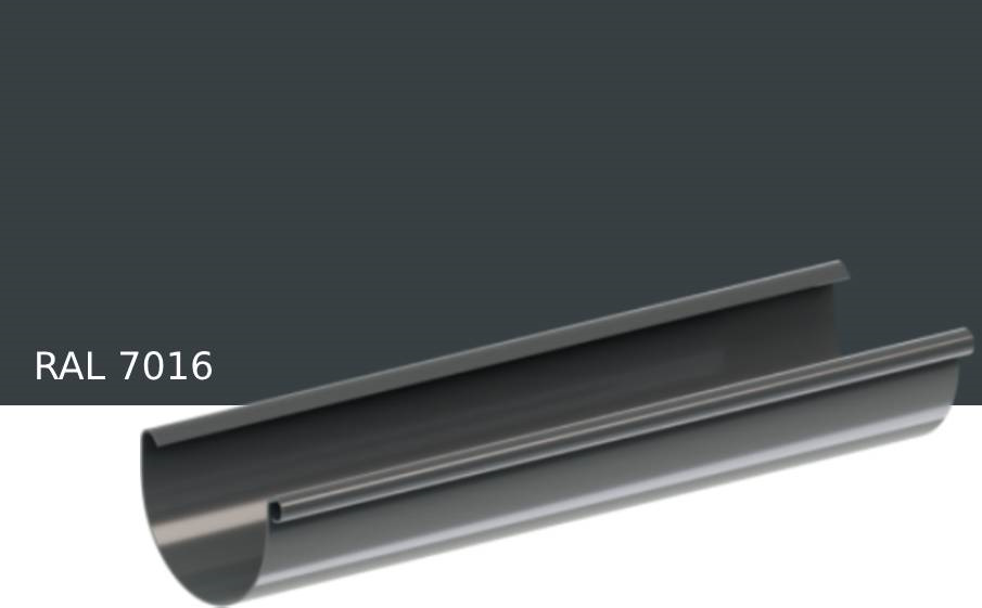 Желоб водосточный KROP PVC для системы D 130/90 мм, RAL 7016, 3 м