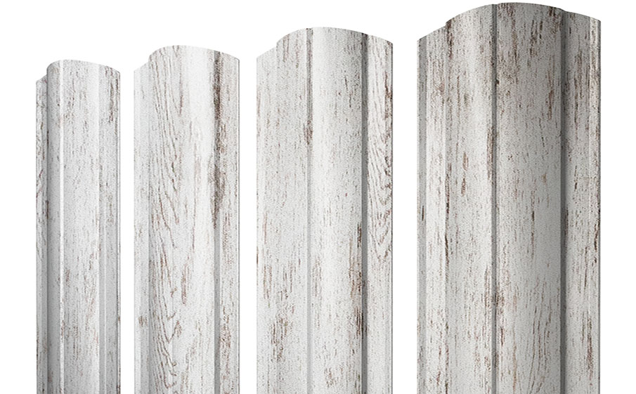 Штакетник Круглый фигурный 0,45 Print Elite Snow Wood TwinColor