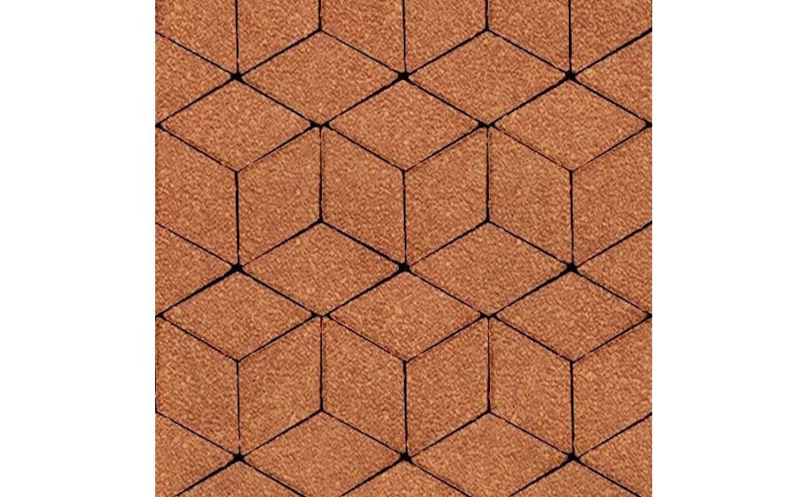 Плитка тротуарная SteinRus Полярная звезда Б.5.Ф.8 Native, оранжевый, 200*200*80 мм