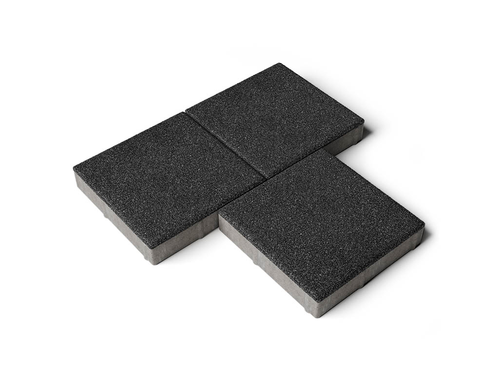 Плитка тротуарная Квадрат А.2.К.4, стоунмикс черный, 200*200*40 мм