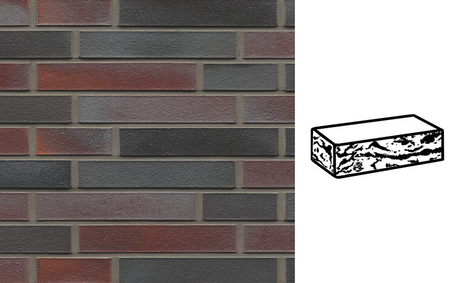 Кирпич клинкерный Muhr 25 Violettschwarz готик, 240*90*40 мм