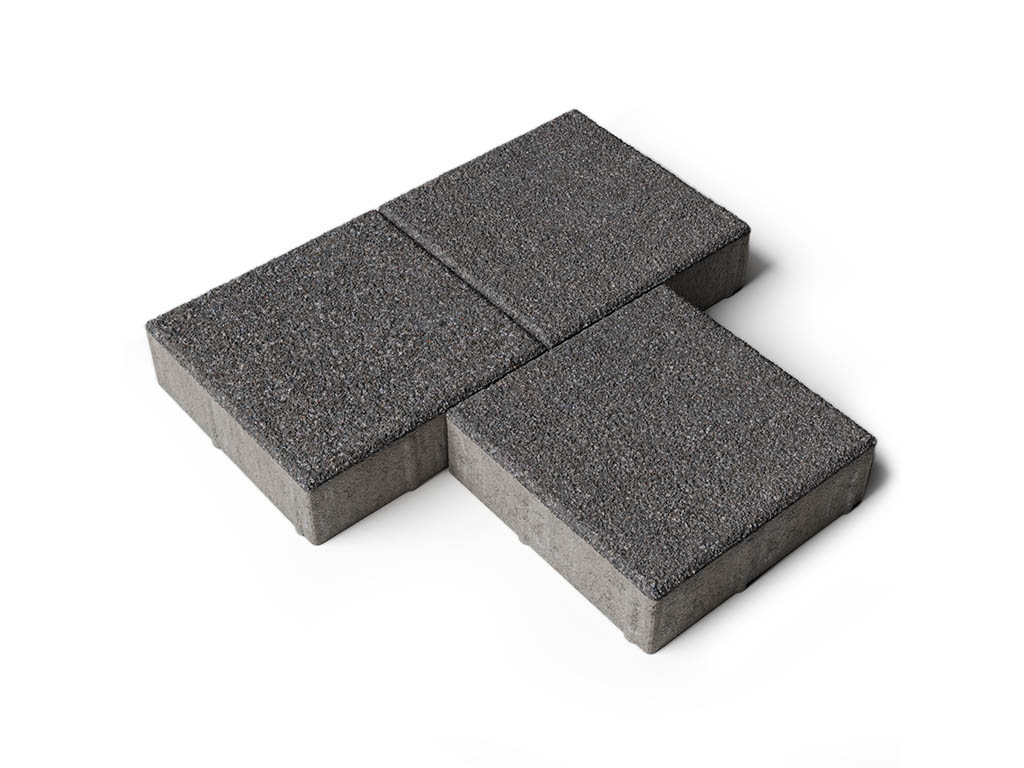 Плитка тротуарная Квадрат Б.2.К.6 гранит, черный, 200*200*60 мм