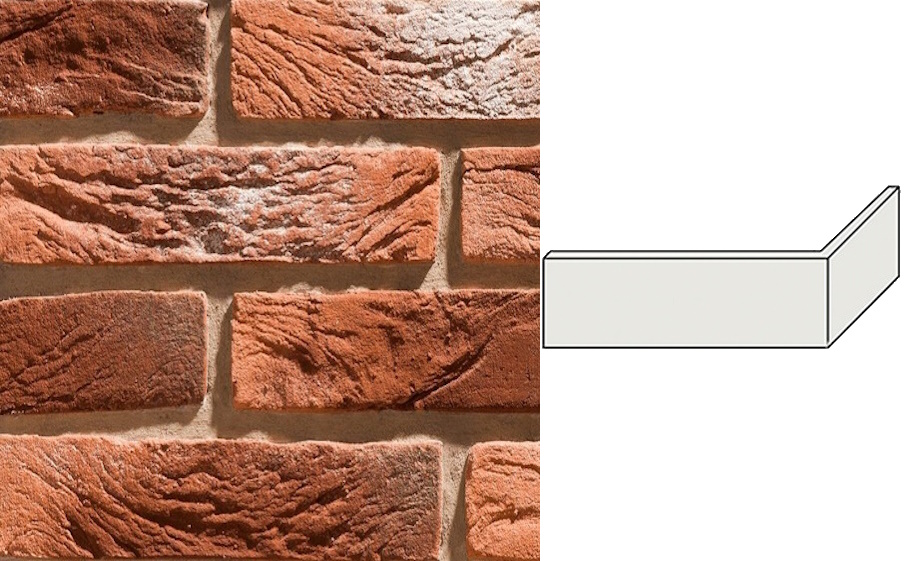 Декоративный кирпич Leonardo Stone угловой элемент Лондон 220/107*50*16 мм 490