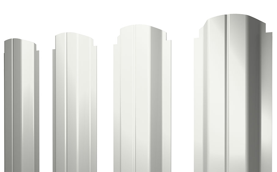 Штакетник П-образный А фигурный 0,45 Drap RAL 9003 сигнальный белый