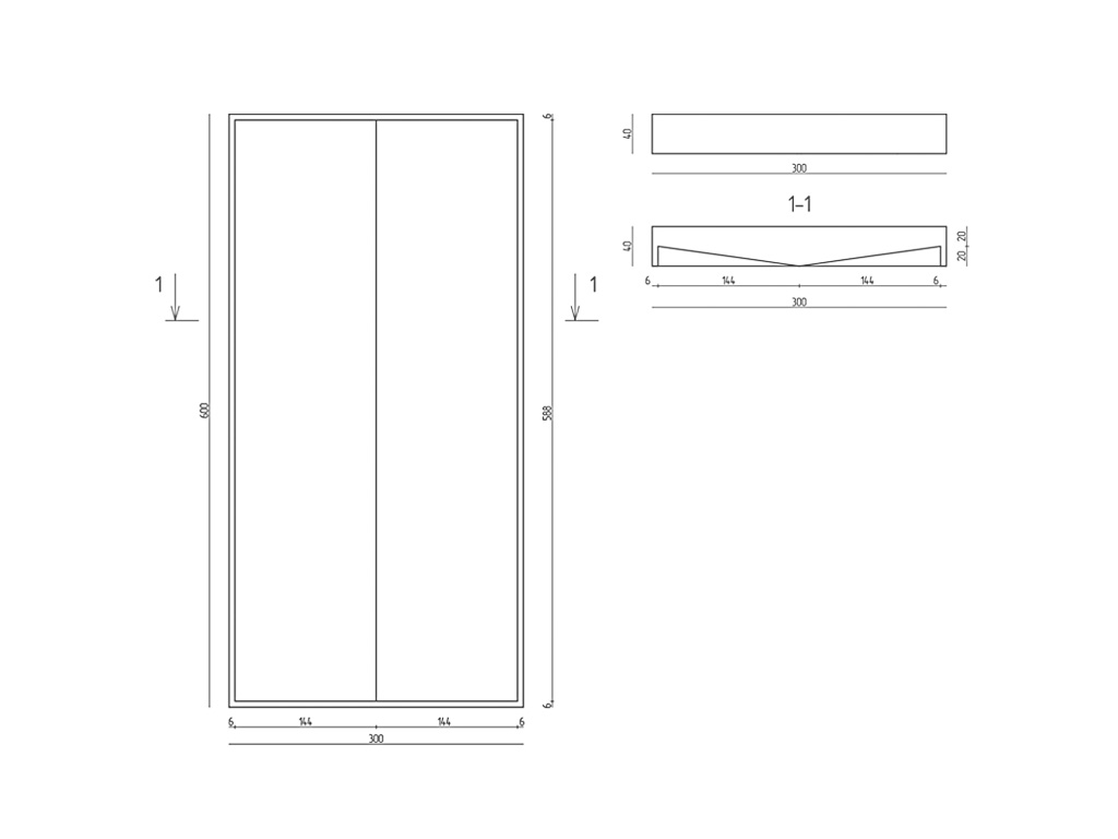 Фасадная панель LTS RAMP-V (РАМП-V) Крым, 600*300*40 мм