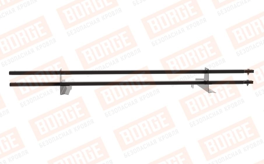 Снегозадержатель трубчатый Borge для черепичной кровли оцинкованный RAL 8019, 1,5 м