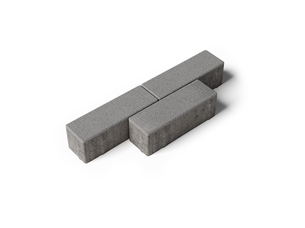 Плитка тротуарная Паркет Б.4.П.6 стандарт гладкий серый, 180*60*60 мм