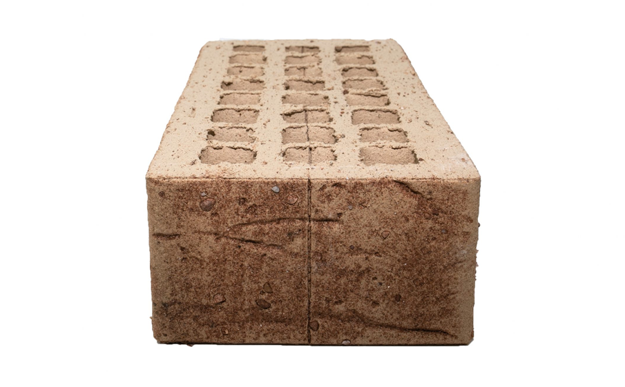 Кирпич облицовочный Губский КЗ с надрезом, кора с песком, бежевый, 250*120*65 мм