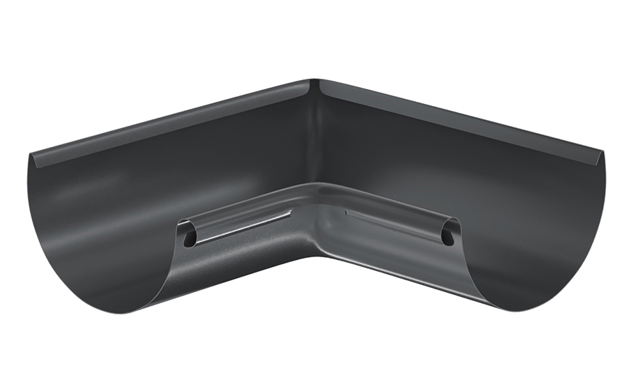 Угол желоба внутренний Aquasystem PE dRain RAL 7024 D 90 мм