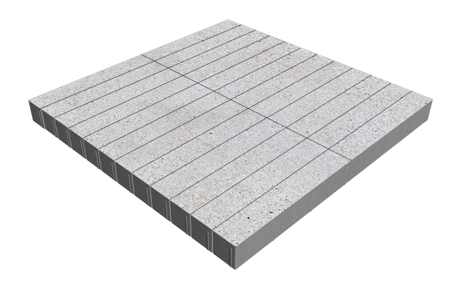 Плитка тротуарная SteinRus Кроссбар Хэви лонг Б.14.П.10, Backwash, Эльтон, 600*100*100 мм