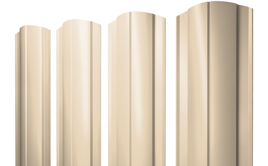 Штакетник Круглый фигурный 0,45 PE RAL 1015 светлая слоновая кость