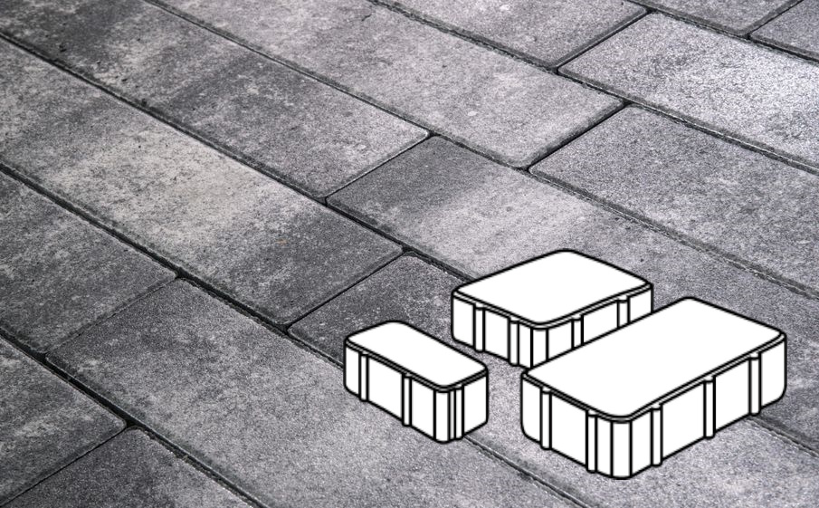 Плитка тротуарная Готика Natur, Новый Город Б.2.Псм.6, Скала, комплект 3 шт, толщина 60 мм