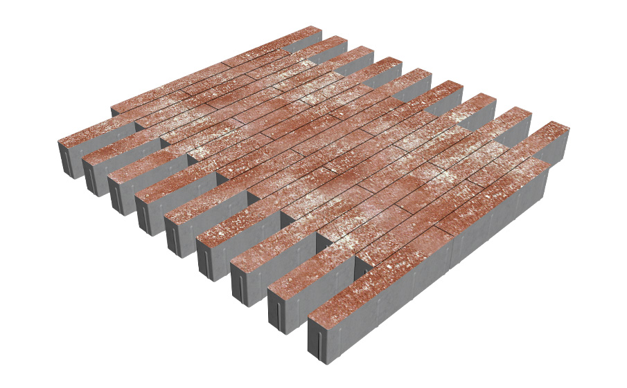 Плитка тротуарная SteinRus Кроссбар Хэви Б.13(Б).П.10, гладкая, Порто, 420*60*100 мм