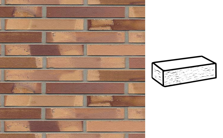 Кирпич клинкерный Muhr 08 S Lachsrot Spezial рустик, 290*90*40 мм